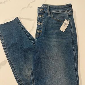 Extra High-Waisted Stretch Skinny Cut off Jeans